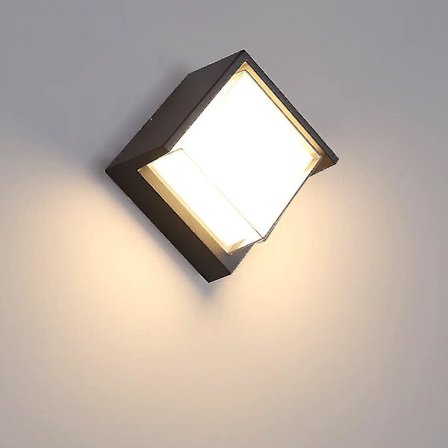 Vintervarm LED-vegglampe - t543 firkant 12w (varm hvit)