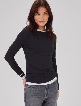 My Essential Wardrobe 18 The Modal Blouse - Black - S