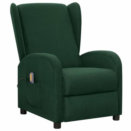 Vidaxl Massagefåtölj Mörkgrön Tyg Grön
