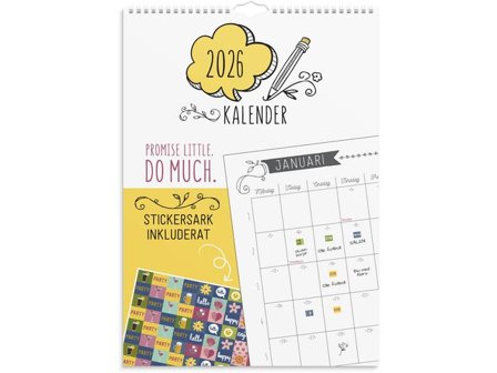 Burde Väggkalender Doodle 2026 - Lyreco - Almanackor och kalendrar - Väggkalendrar - Bildkalendrar