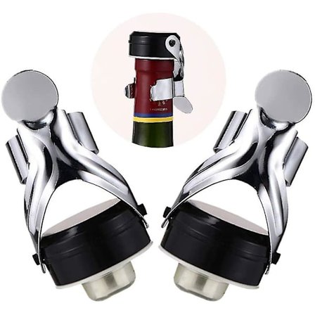 Champagneproppar, 2 stycken rostfritt stål Champagneproppar Vakuum Champagnepropp