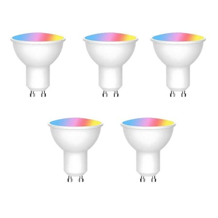5 stk. Tuya WiFi GU10 Smart LED-lyspære Dimbar 6W 220V Smart Life App-kontroll Spotlight-pære Fungerer med