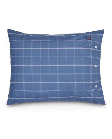 Lexington Nebelblau karierter baumwoll-poplin kissenbezug