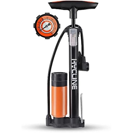 Hycline Cykelpumpe Med Måler & Booster Gulvcykel Dækpumpe 160 Psi Højtryksluftpumper Med Presta Og Schrader Ventil Til Scooter Cykeldæk