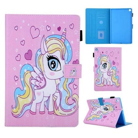 Samsung Galaxy Tab A 10.1 (2019) mönstrat läderfodral - Vacker Enhörning