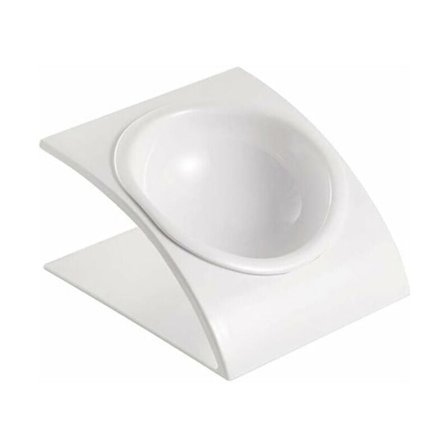 Vit upphöjd matskålhållare lutande hund- och kattskålar melamin hund- och kattskålar med stativ