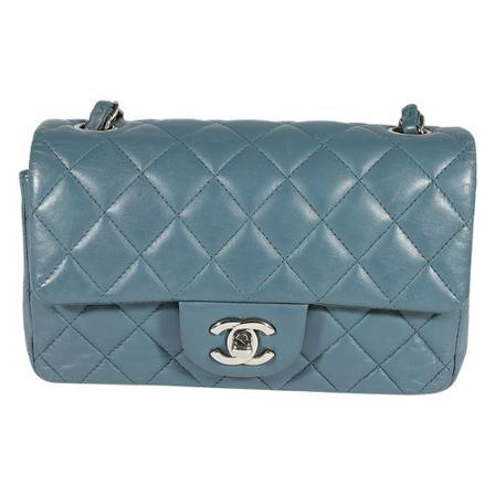 Chanel Vintage Pre-owned Shoulder Väska blå, Dam Vintage Väskor, Dam, Storlek: ONE SIZE