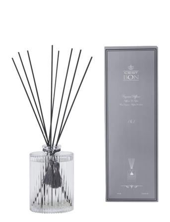 Diffuser Oval Bottle W Grooves & Tassel No.1 Hu Tuoksu Harmaa C'est Bon