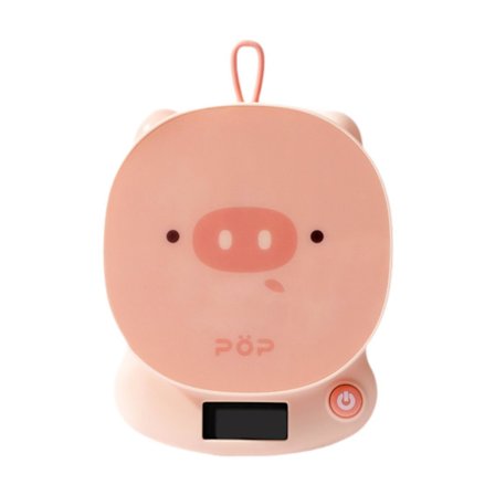 Keittiövaaka - 5 kg Max, 0,1 g Tarkkuus, Söpöjä Eläinkuvioita Leivontaan, Ruoanlaittoon ja Kahviin (Pinkki-Sika)