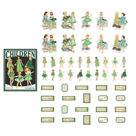 50 arkkia lasten tarroja söpöjä hahmoja tarroja pieni tyttö koristeellinen tarra vesipullolle kannettavalle tietokoneelle leikekirjalle päiväkirjoille