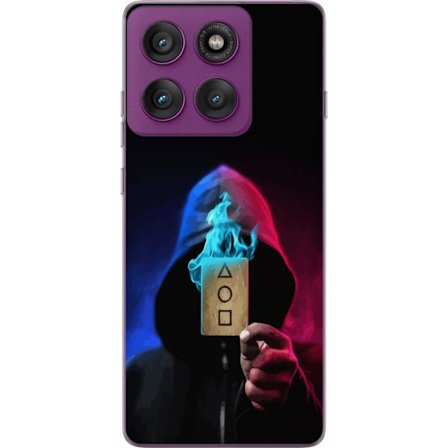 Kompatibelt Mobilskal till Motorola Edge 60 Pro Squid Game Netflix affisch koreansk överlevnadsdrama serie mask huva kort retro fanart design utskrif