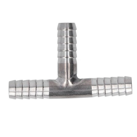Barb Tee 3-veis rustfritt stål God tetting Sterk slange Barb Tee for væskegass 8mm Dia