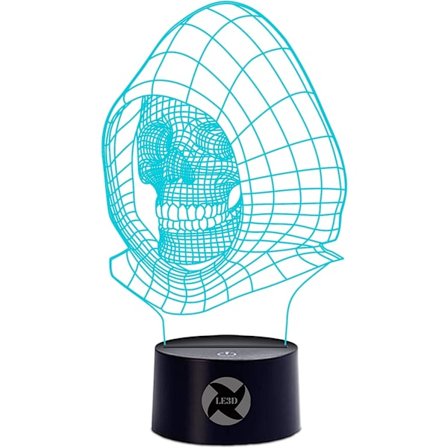 3D optisk illusionsnattlampa - 7 LED-färgförändrande lampa