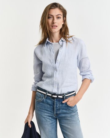 GANT Damen Regular Fit Leinenbluse (42)