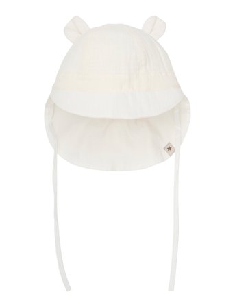 Summer Hat Ears Muslin Cream Huttelihut