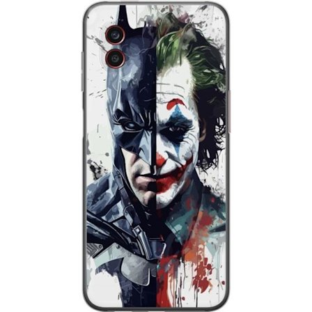 Yhteensopiva Puhelinkuori Samsung Samsung Galaxy Xcover6 Pro Jakettu muotokuva Batmanista ja Jokerista dramaattisessa kuvituksessa, kuvankaunis supers