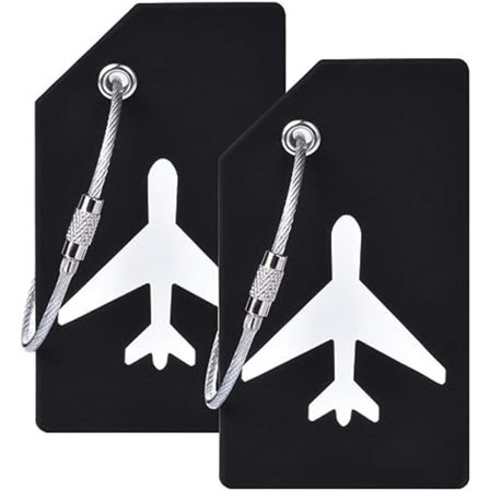 Namn-ID Silikon Bagagetagg (2-pack Svart Tagg), mycket lämplig