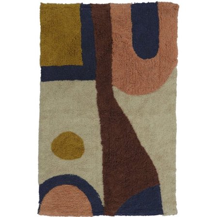 Flerfarvet bomuldsmåtte 60x90cm – Livligt design