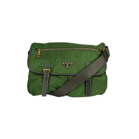 Prada Vintage Pre-owned Shoulder Tass , Groen , Dames , Maat: ONE Size Vintage Tassen