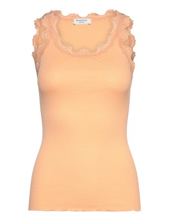 Rwbabette Silk Sl U-Neck Long Lace Coral Rosemunde