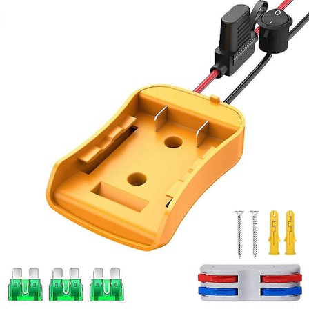Power Wheels Adapter for 20V Batteri, Power Wheels Batterikonvertersett med Sikring, Bryter, Ledningsklemmer