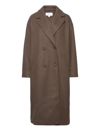 Vipaniana L/S Wool Coat/Su Outerwear Coats Winter Coats Ruskea Vila