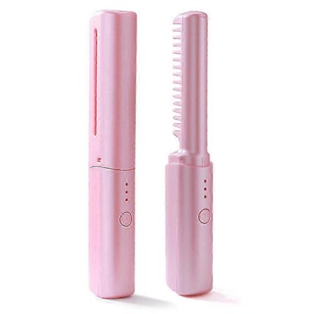 USB Genopladelig Mini Glattejern, Trådløs Glattebørste, Rejse Glattejern, Bærbar Elektrisk Glattekam Opvarmet Hårbørste