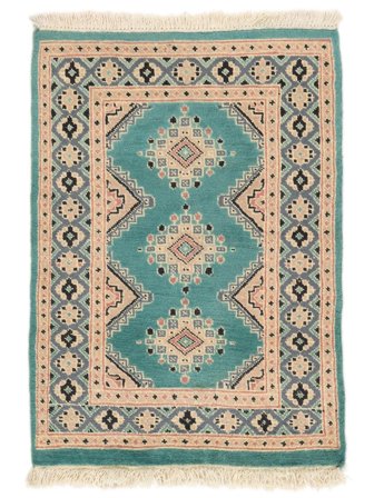 Pakistan Bokhara 2Ply Rug 62X87 Green/Orange Wool, Pakistan