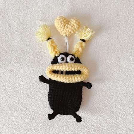 Universal fjernbetjening nøgle etui, sort stor mund lille monster bil nøgle etui/beskyttende etui hæklet taske til kvinders sjove gaver