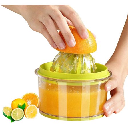 Citrus Juicer, Citron Hand Juicer, Inbyggd 16OZ Mätkopp Gra