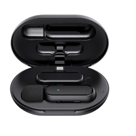 Langaton Mikrofoni Sopii Iphonelle Ipadille, Latauskotelolla, Lavalier-Mikrofonilla, Plug and Play, 12H 800Mah, Yksi Viljakorsi