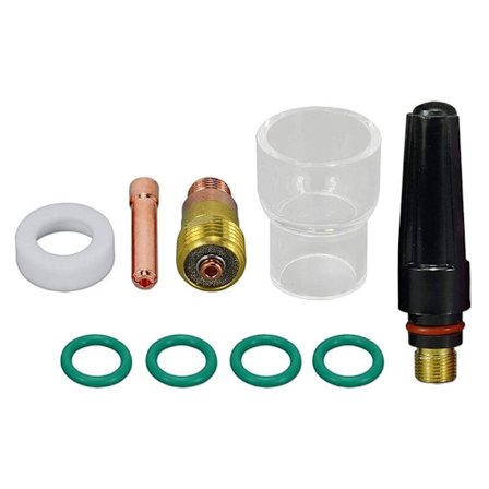 Stubby TIG Gas Lens Collet Body 17GL332 12 13/16 Tommer TIG Gas Lens Isolator til 17 18 26 TIG Svejse 9 Stk