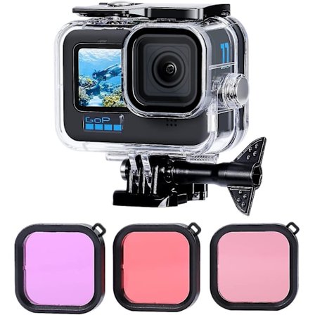 Vattentätt Dykfodral Med 3 Filter För Gopro Hero 12/11/10/9 Black Dykdjup 45m Undervatten Skyddande Skal