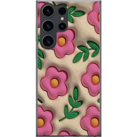 Samsung Galaxy S24 Ultra Läpinäkyvä kuori Poreilevat Kukat