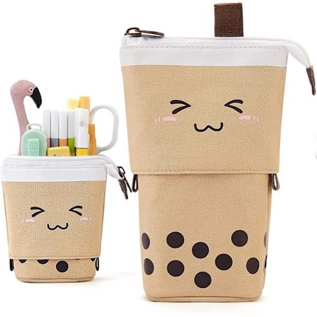 Cute Pencil Case Standing Pen Holder Telescopic Makeup Pouch Pop Up Cosmetics Bag Stationery Office Organizer Box For Girls Students Women Adults