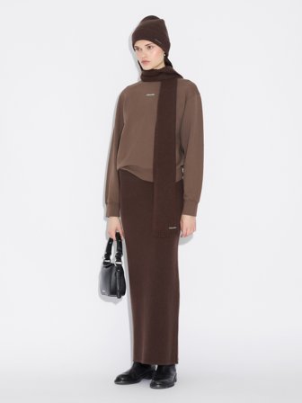 Holzweiler Wool Skirt - Dk. Brown - Women's - M
