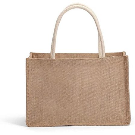 (Størrelse: 12,2" x 8,6" x 5,9") Jute Tote Bags med Håndtak Naturlig L