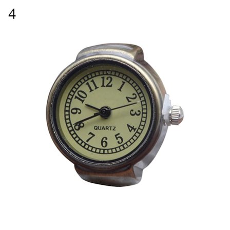Fingerklocka Exklusiv Vintage Stil Rund Form Kvarts Analog Finger Ring Klocka För Dagligt Bruk