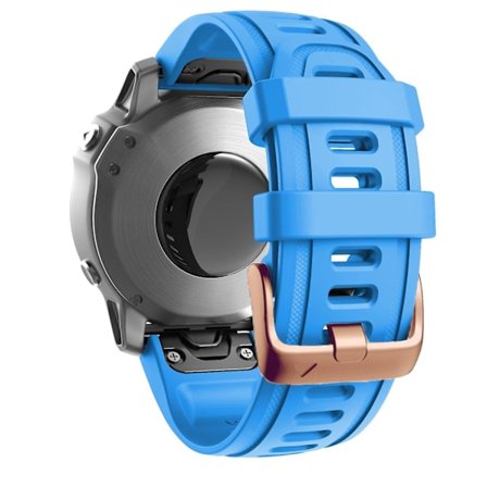 20 mm silikonersättningsarmband för Garmin Fenix 7S/6S Pro/5S Plus/Instinct 2S, roséguldfärgat spänne
