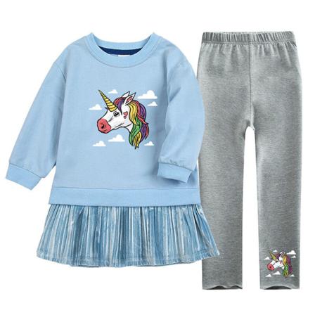 Girls Swing Sweatshirt Klänning+ Byxor Långärmad 115 Delar Outfit