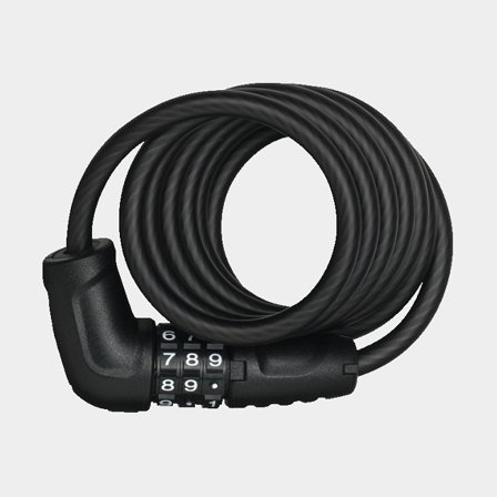 Spirallås med kode / kombinationslås ABUS Star 4508C, 150 cm, Ø8 mm, sort