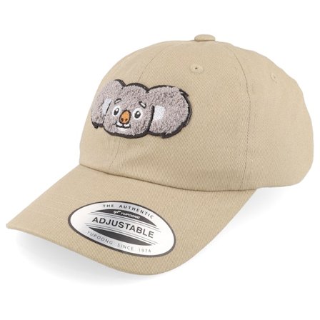 Kiddo Cap - Kids Cute Koala Chenille Khaki Dad Cap Unconstructed Beige Cap - @ Hatstore