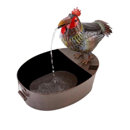 Fontän Trädgårdsdekoration Järn Djurform Skulptur med Vattenpump USB Trädgård Dekorativ Vattenfall