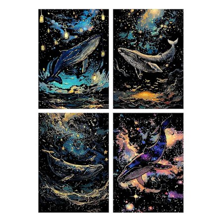 4 Stycken Skraplotter Skrappapper Konst Papper Pedagogiska Barn