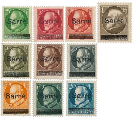 Tyskland/Saar 1920 - MICHEL 18/27 - Postfrisk