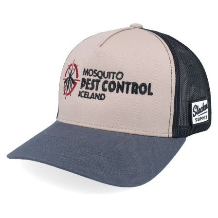 Slacker Supply - Beige trucker Keps - Mosquito Pest Control Iceland Grey/Black/Charcoal A-frame Trucker @ Hatstore