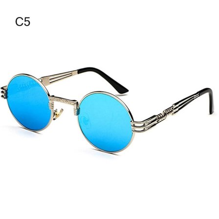 Runda Steampunk Solglasögon Metallram Solglasögon C5 C5