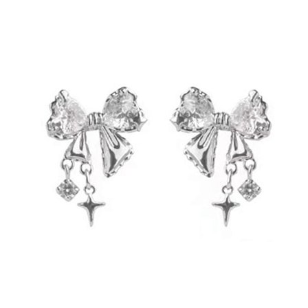 Søde sløjfe Zircon ørestikker temperament piercing øreringe mode smykker simple punk øreringe til kvinder piger