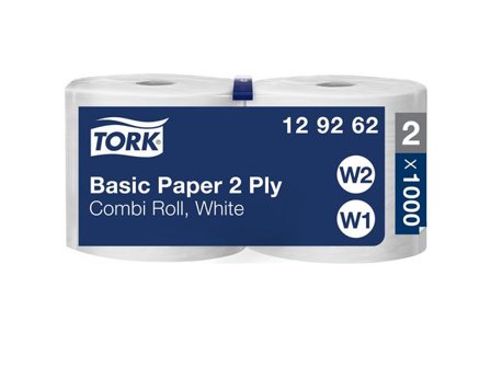 TORK Torkrulle Basic W1/2 vit 2-lags - Lyreco - Städ och hygien - Toalettpapper och torkpapper - Torkrullar