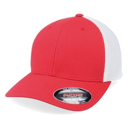 Flexfit - Red flexfit Czapka Z Daszkiem - 2-Tone Mesh Red/White Trucker Flexfit @ Hatstore